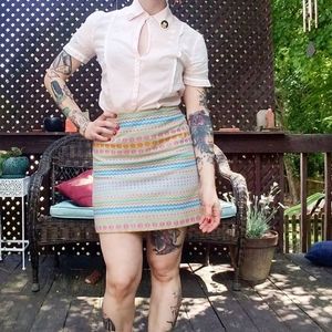 ✨VINTAGE✨ 1960s Fun Bright Colored Mini Skirt